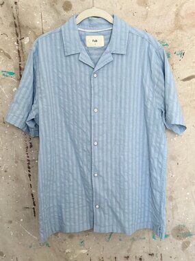 Folk Short Sleeve Button Front Cotton Shirt